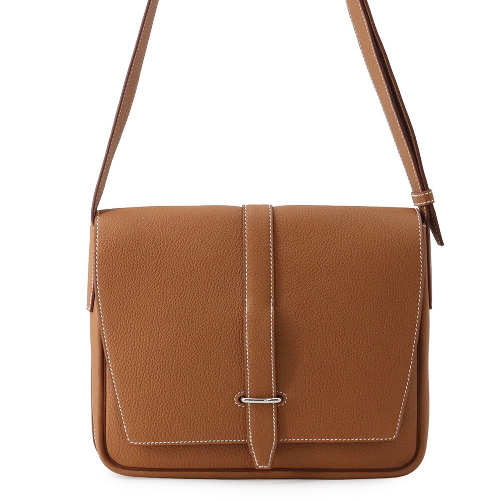 Hermes Steve Wright Junior Shoulder Bag, Gold Togo Leather, W Stamp, HERMES, ...